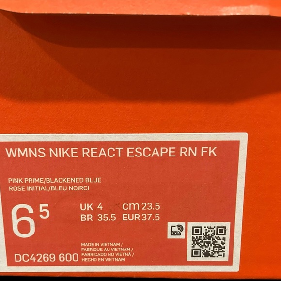 NIKE REACT ESCAPE RUNNING FLYKNIT PINK PRIME WOMEN SHOES - Picture 10 of 10